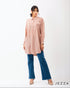 Printed Button-Up Below-Hip Top 62291